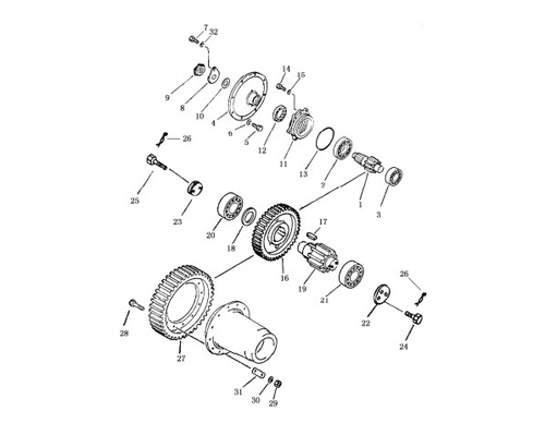STSD16推土机终传动齿轮结构图和零件编号是多少？